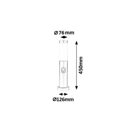 Rabalux 8267 - Lampa zewnętrzna z czujnikiem INOX TORCH 1xE27/25W