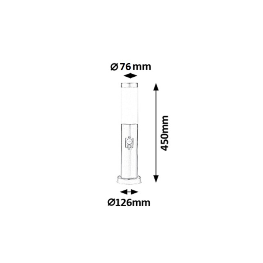 Rabalux 8267 - Lampa zewnętrzna z czujnikiem INOX TORCH 1xE27/25W