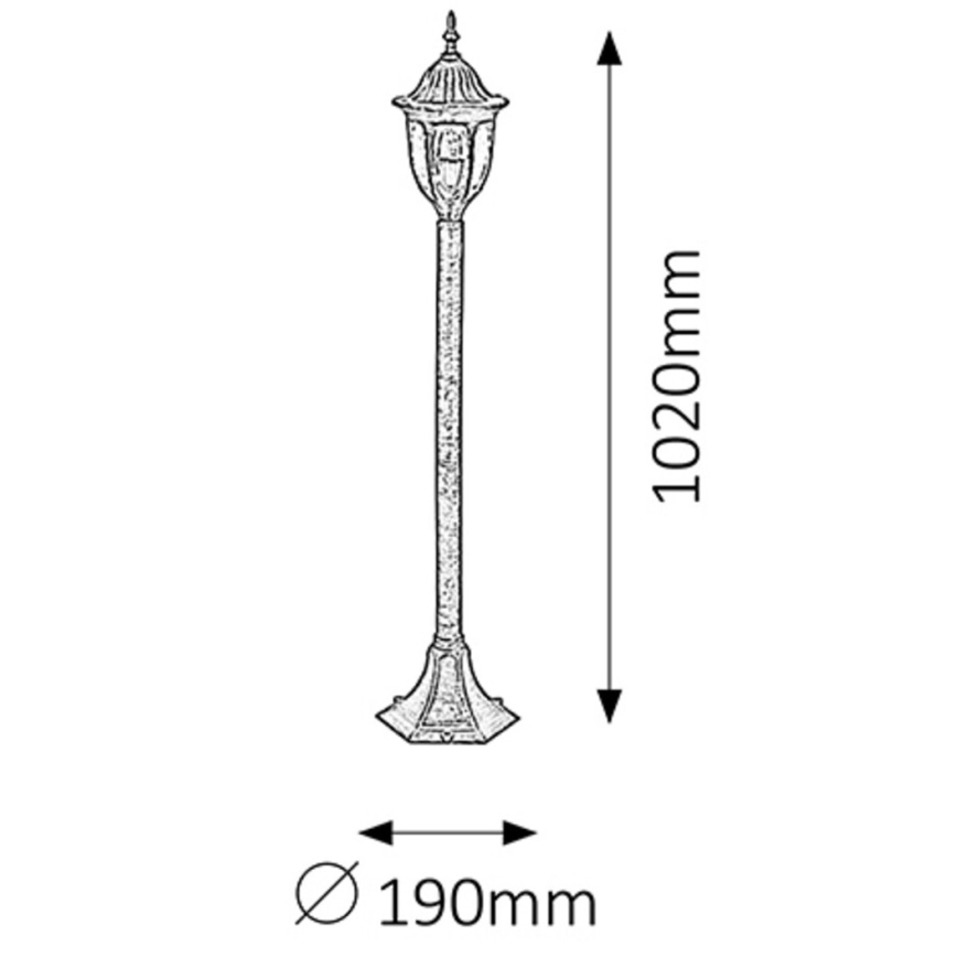 Rabalux - Lampa zewnętrzna 1xE27/60W/230V IP43 złota/czarna/patyna