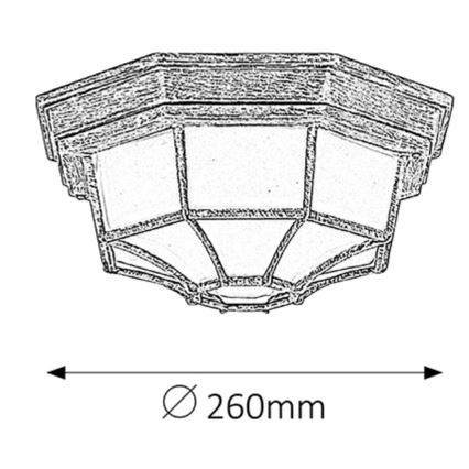 Rabalux - Zewnętrzna lampa sufitowa 1xE27/100W/230V IP44 złota/patyna/czarna