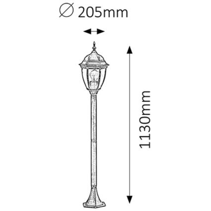 Rabalux - Lampa zewnętrzna 1xE27/100W/230V IP44 113 cm