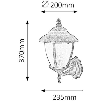 Rabalux - Kinkiet zewnętrzny 1xE27/60W/230V
