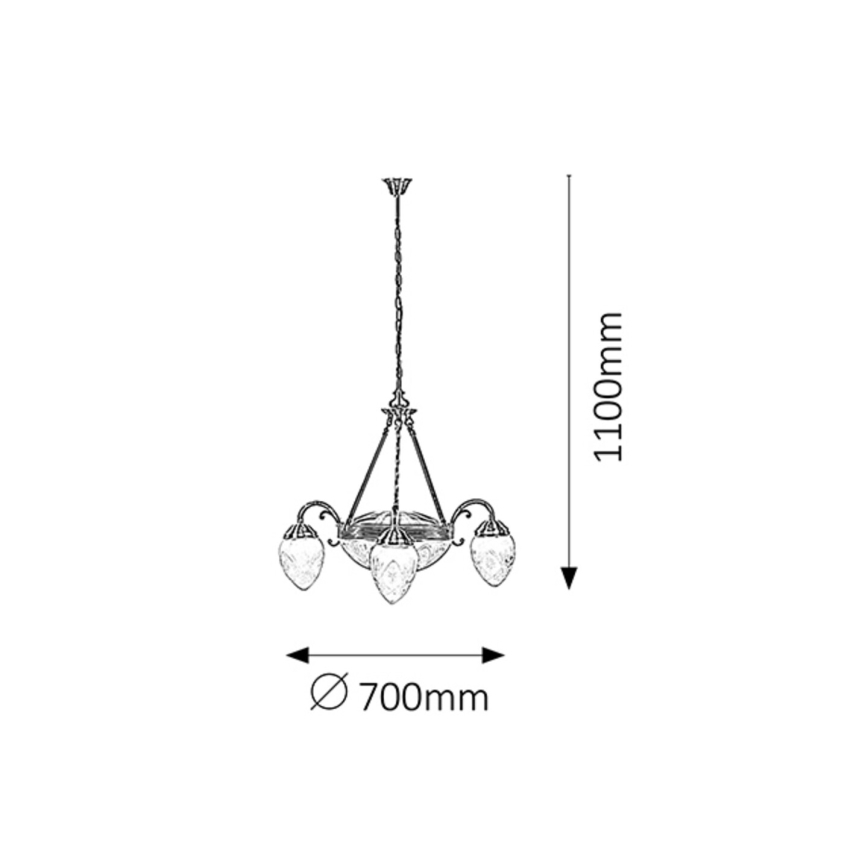 Rabalux 8633 - Żyrandol na łańcuchu ANNABELLA 3xE14/40W+2xE27/60W