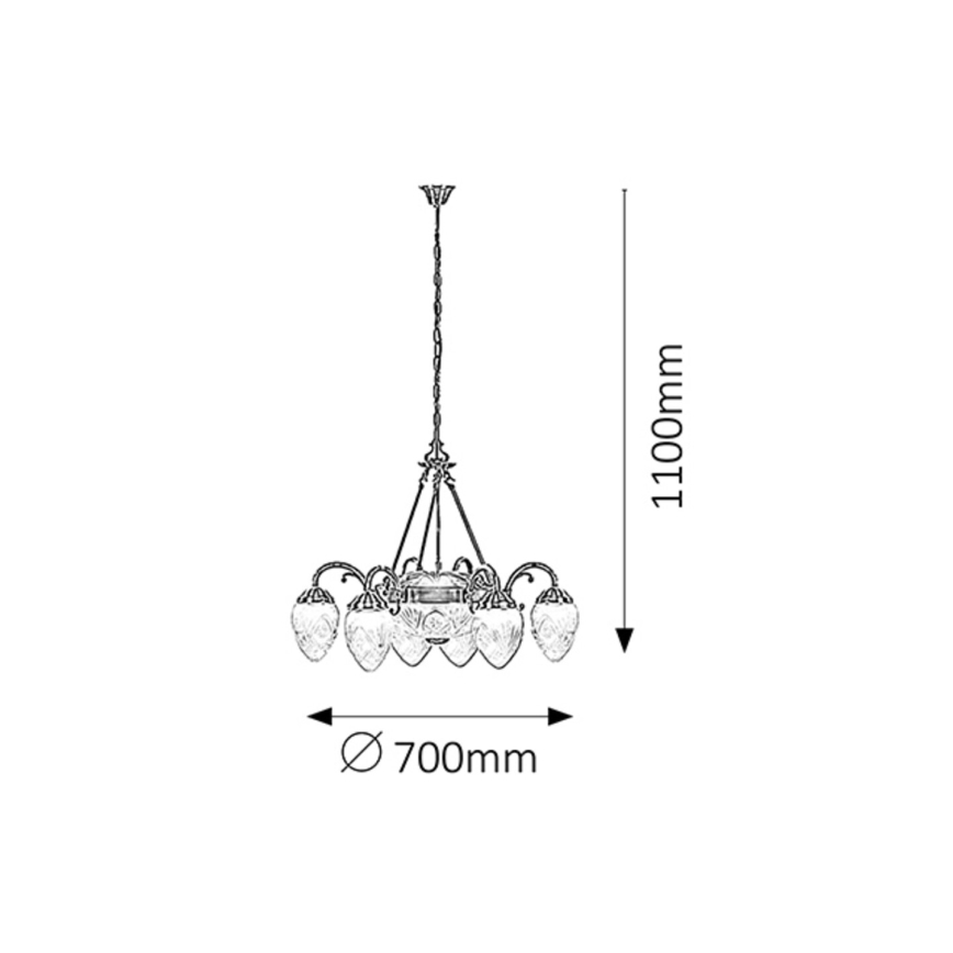 Rabalux 8636 - Żyrandol na łańcuchu ANNABELLA 6xE14/40W+2xE27/60W