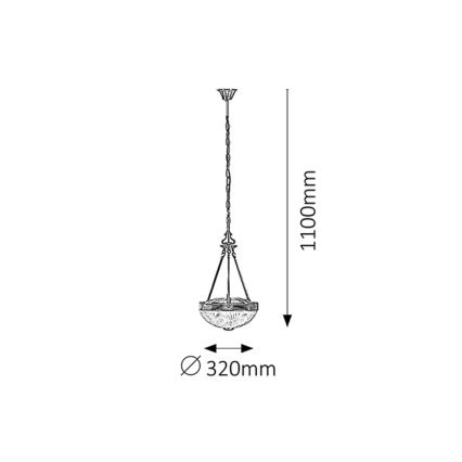 Rabalux 8637 - Żyrandol na łańcuchu ANNABELLA 2xE27/60W/230V