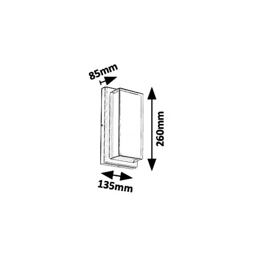 Rabalux 8830 - LED Kinkiet zewnętrzny ANDORRA LED/12W/230V IP54