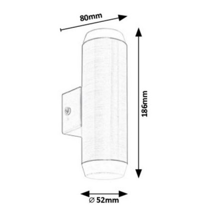 Rabalux - LED Kinkiet zewnętrzny 2xLED/4W/230V saténový matowy chrom IP44