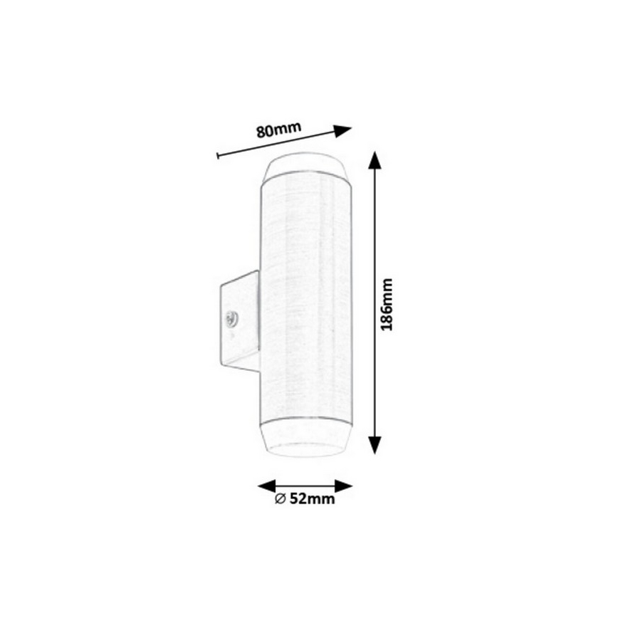 Rabalux - LED Kinkiet zewnętrzny 2xLED/4W/230V saténový matowy chrom IP44