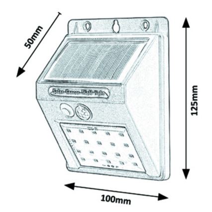 Rabalux - Kinkiet solarny LED z czujnikiem, IP44, 1200 mAh