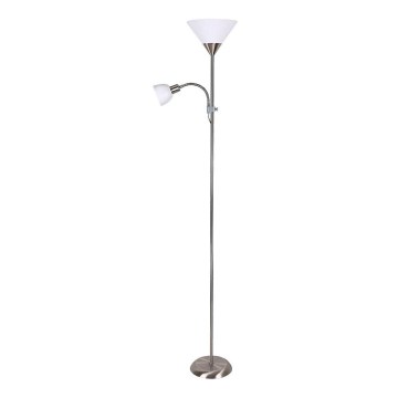 Rabalux - Lampa stojąca ACTION 1xE27/100W/230V + 1xE14/25W matowy chrom/biały
