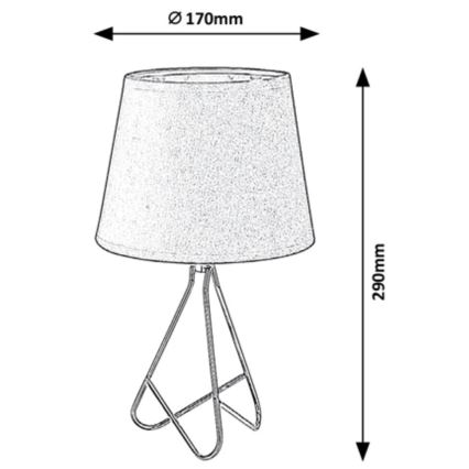 Rabalux - Lampa stołowa 1xE14/40W/230V szary/chrom błyszczący