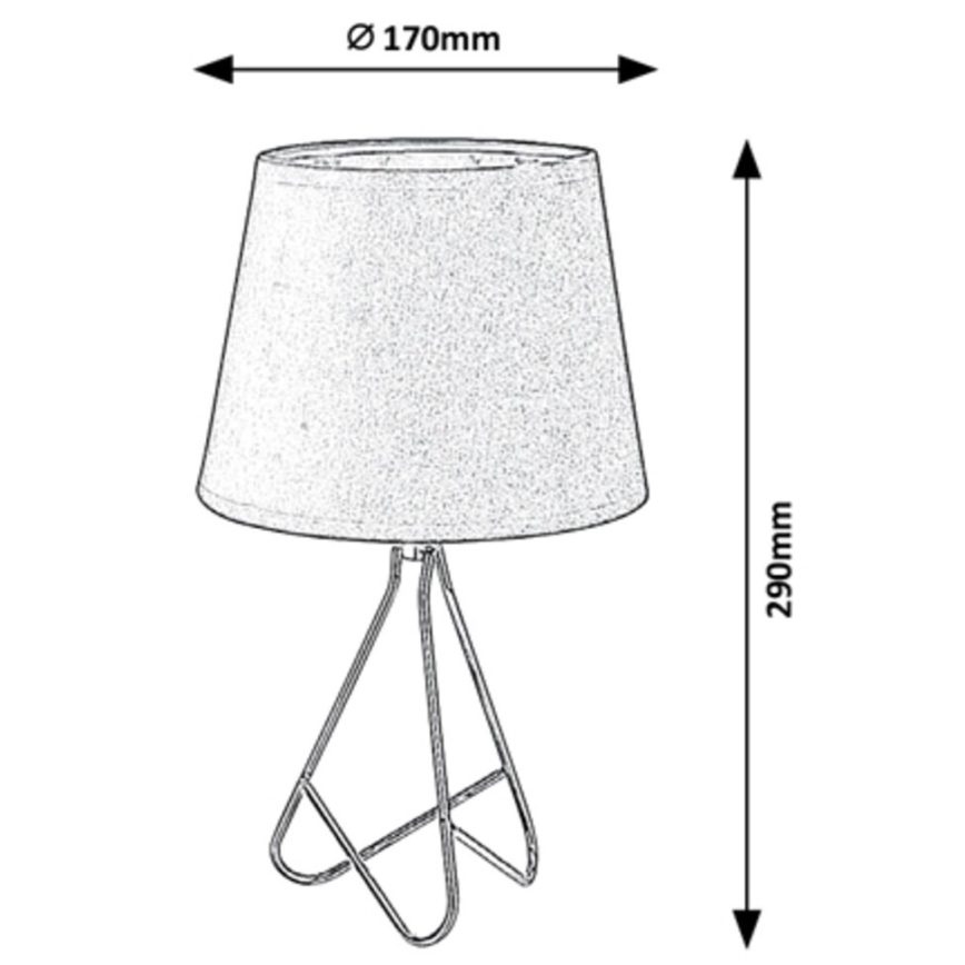 Rabalux - Lampa stołowa 1xE14/40W/230V szary/chrom błyszczący