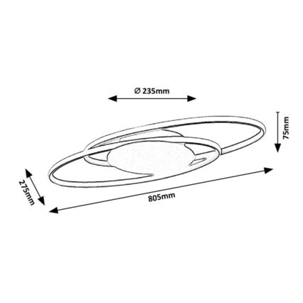 Rabalux - Oprawa sufitowa LED/50W/230V 27,5x80,5 cm