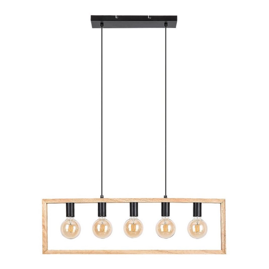 Rabalux - Lampa wisząca na linkach 5xE27/40W/230V czarny/buk
