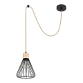 Rabalux - Lampa wisząca na linkę 1xE27/40W/230V czarny/buk