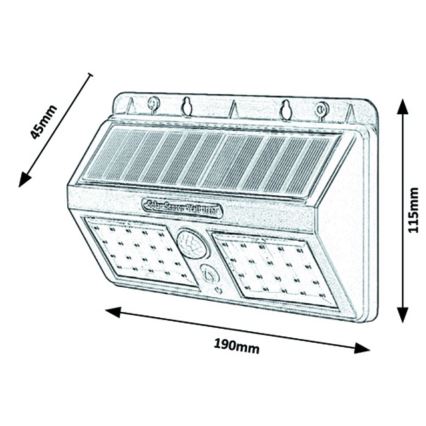 Rabalux - LED Kinkiet solarny z czujnikiem IP44