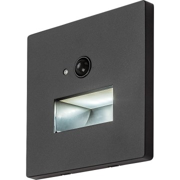 Rabalux - LED oprawa schodowa z czujnikiem ruchu i zmierzchu LED/1W/230V 3000/4500/6500K czarna