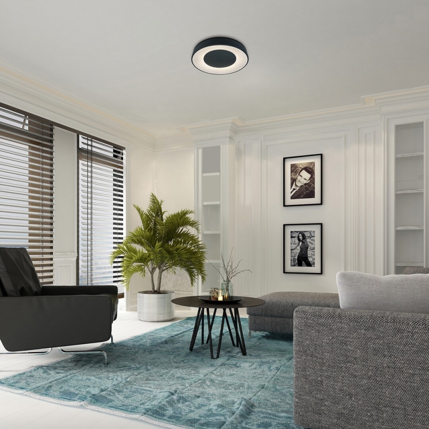 Rabalux - LED Plafon ściemnialny LED/38W/230V czarny 3000-6500K + zdalne sterowanie śr. 48 cm