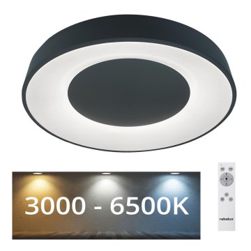 Rabalux - LED Plafon ściemnialny LED/38W/230V czarny 3000-6500K + zdalne sterowanie śr. 48 cm