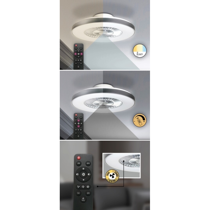 Rabalux - LED Ściemniana lampa sufitowa z wentylatorem LED/40W/230V + pilot 3000-6500K