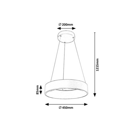 Rabalux - LED Ściemniany żyrandol na lince LED/24W/230V round + pilot 3000-6000K