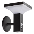 Rabalux - LED Solarna lampa ścienna z czujnikiem LED/4W/230V IP44 czarna 2200 mAh