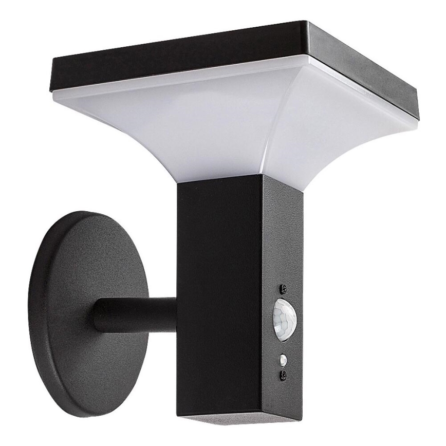 Rabalux - LED Solarna lampa ścienna z czujnikiem LED/4W/230V IP44 czarna 2200 mAh
