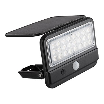 Rabalux - LED solarny kinkiet ścienny z czujnikiem LED/7W/3,7V IP54 czarny 3000 mAh