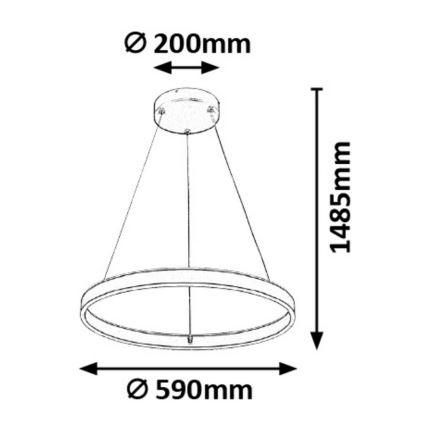 Rabalux - LED Żyrandol ściemnialny na lince LED/36W/230V + pilot