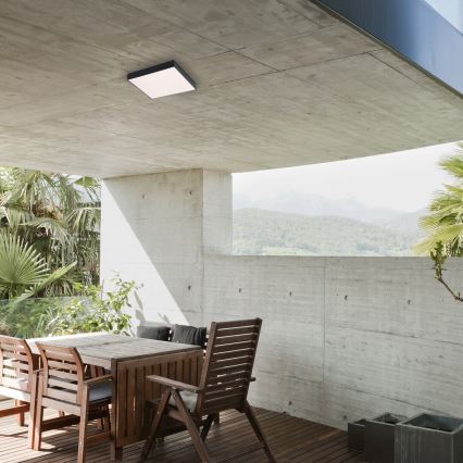 Rabalux - Lampa sufitowa LED/24W/230V 2800-6000K IP44 czarna 30x30 cm