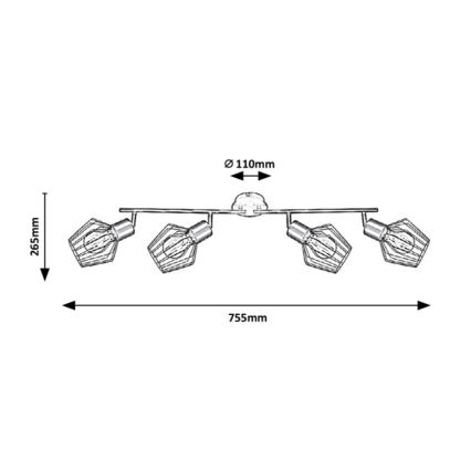 Rabalux - Oświetlenie punktowe 4xE27/40W/230V