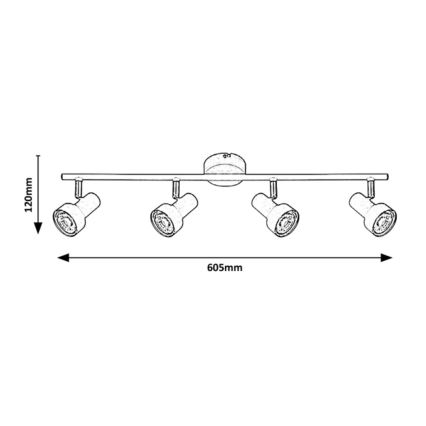 Rabalux - Oświetlenie sufitowe 4xGU10/50W/230V