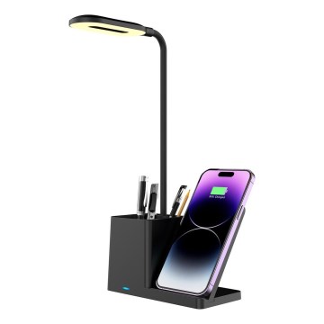 Rabalux - Ściemnialna lampa stołowa LED z ładowaniem bezprzewodowym QI LED/4W/5V 3000/4000/6500K czarne