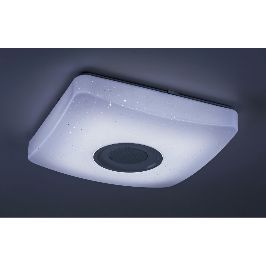 Rabalux - LED RGB ściemnialna lampa sufitowa z głośnikiem, LED/18W/230V 3000-6000K Bluetooth + pilot 36,5x36,5 cm