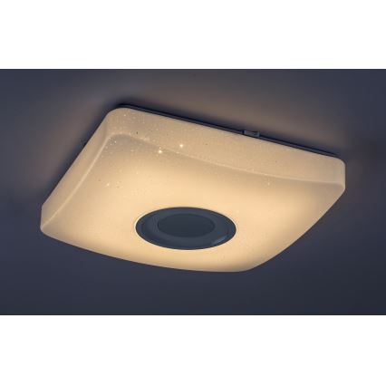 Rabalux - LED RGB ściemnialna lampa sufitowa z głośnikiem, LED/18W/230V 3000-6000K Bluetooth + pilot 36,5x36,5 cm
