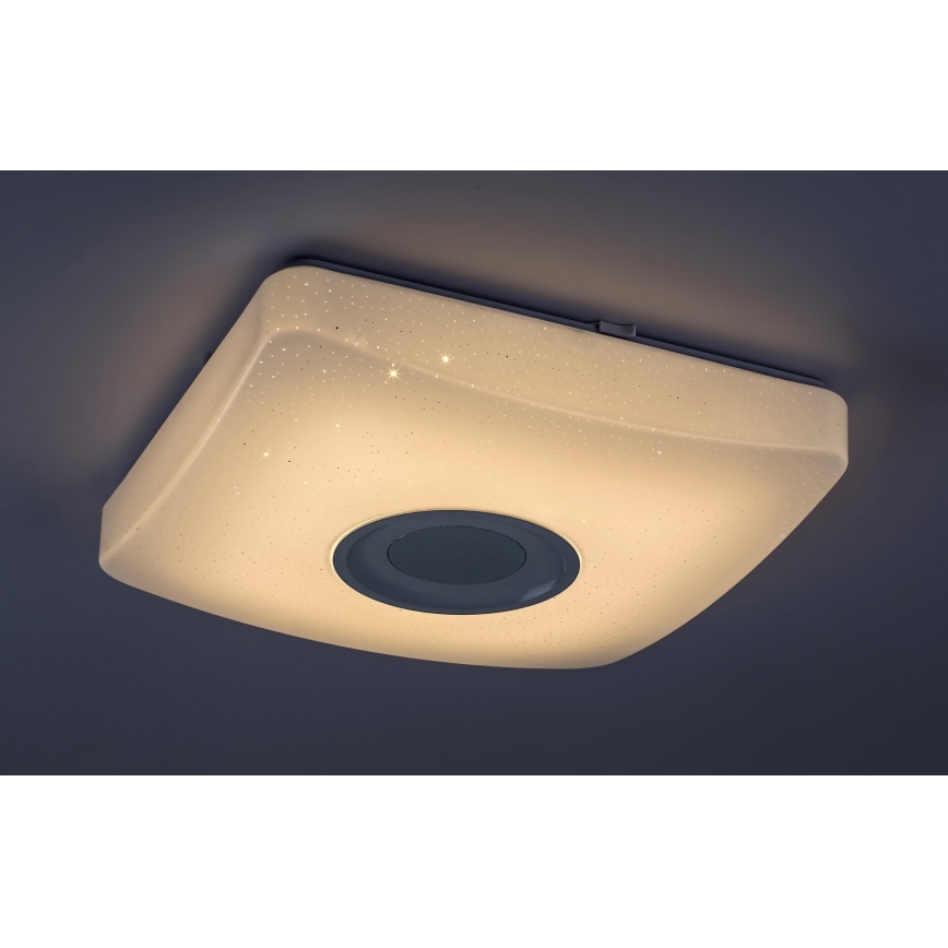 Rabalux - LED RGB ściemnialna lampa sufitowa z głośnikiem, LED/18W/230V 3000-6000K Bluetooth + pilot 36,5x36,5 cm