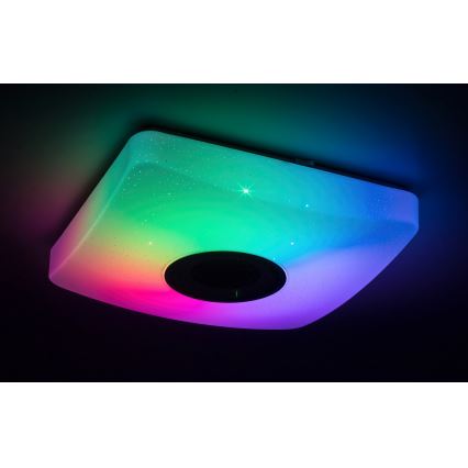 Rabalux - LED RGB ściemnialna lampa sufitowa z głośnikiem, LED/18W/230V 3000-6000K Bluetooth + pilot 36,5x36,5 cm