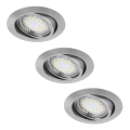Rabalux - Zestaw 3xLED oprawa sufitowa wpuszczana 1xGU10/3W/230V IP40