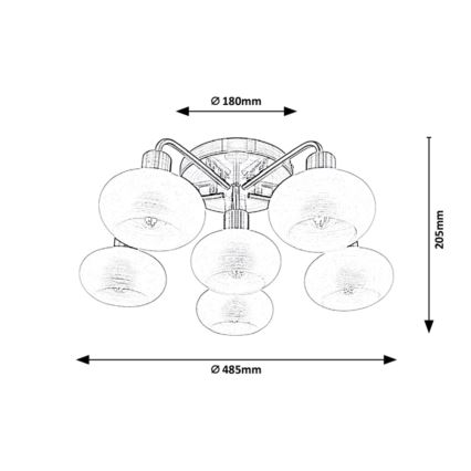 Rabalux - Żyrandol natynkowy 6xE14/40W/230V