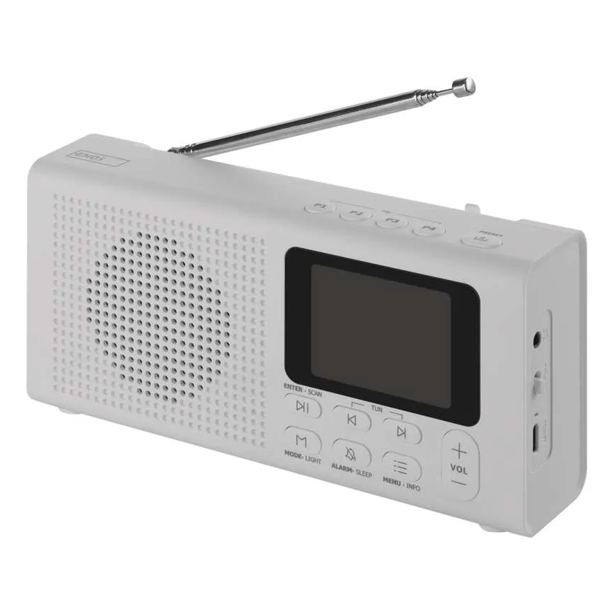 Radio DAB DAB+ FM 3W/5V/4xAA biały