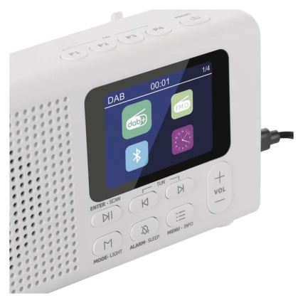Radio DAB DAB+ FM 3W/5V/4xAA biały