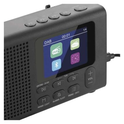 Radio DAB DAB+ FM 3W/5V/4xAA czarny