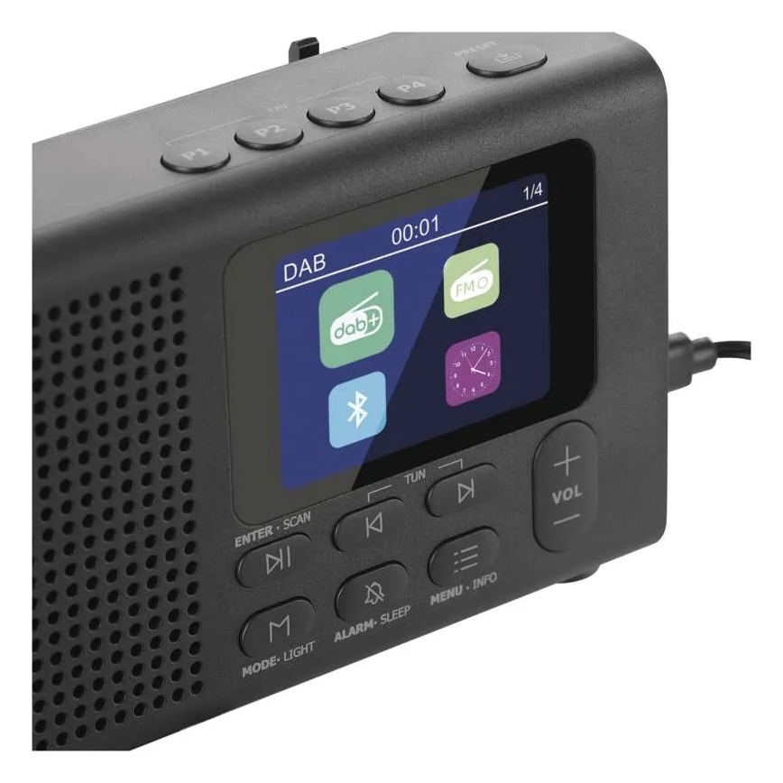Radio DAB DAB+ FM 3W/5V/4xAA czarny