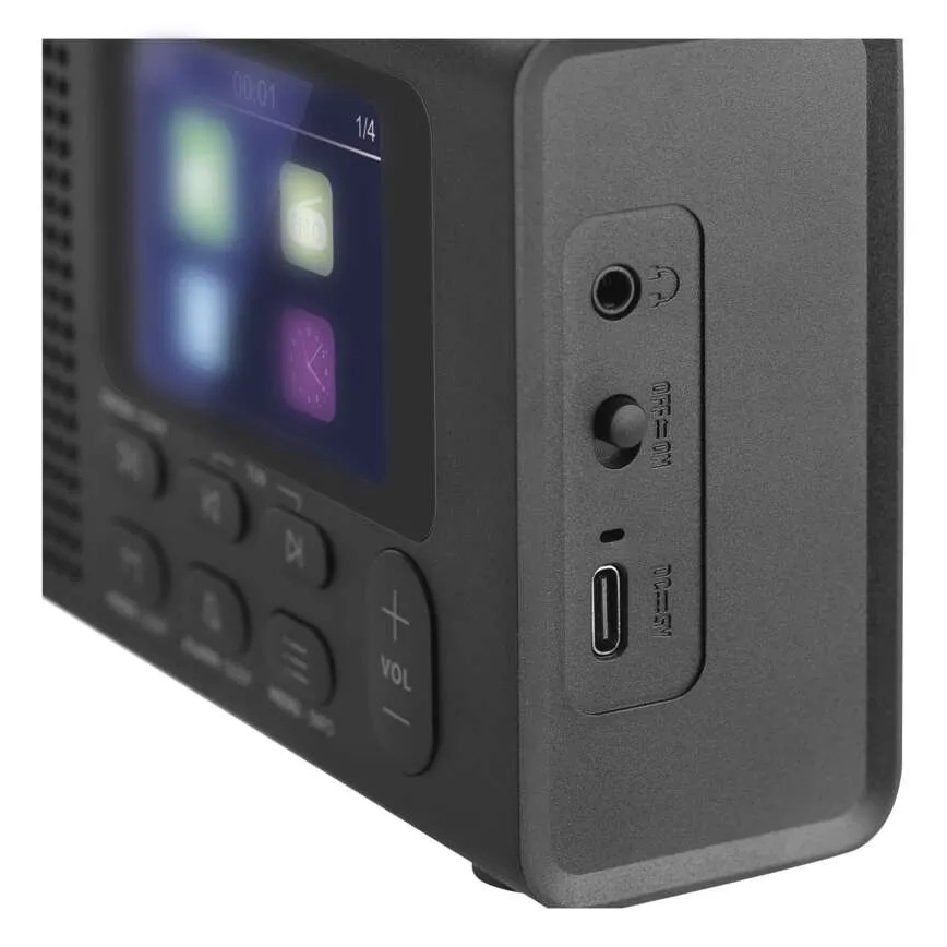 Radio DAB DAB+ FM 3W/5V/4xAA czarny