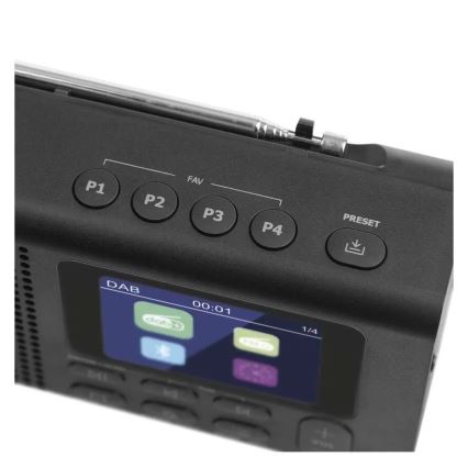Radio DAB DAB+ FM 3W/5V/4xAA czarny