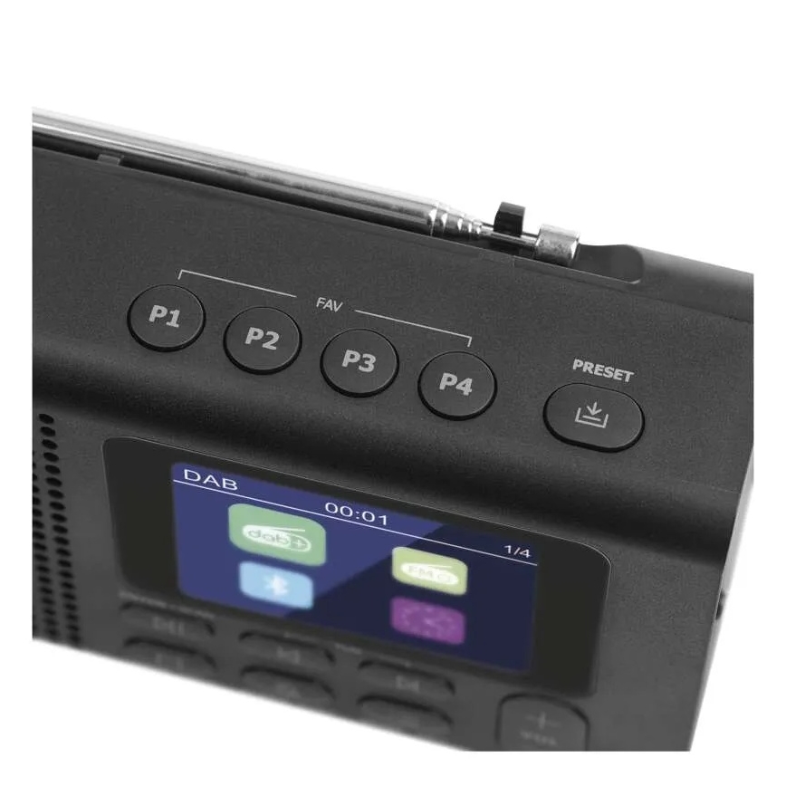 Radio DAB DAB+ FM 3W/5V/4xAA czarny