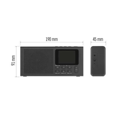 Radio DAB DAB+ FM 3W/5V/4xAA czarny