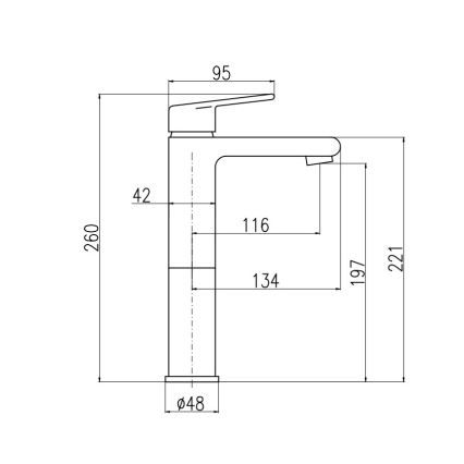 RAV Slezák CO130.0 - Bateria umywalkowa COLORADO 26 cm, chrom błyszczący