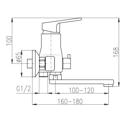 RAV Slezák CO151.5 - Bateria wannowa COLORADO, chrom błyszczący