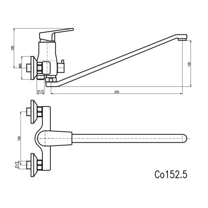 RAV Slezák CO152.5 - Bateria wannowa COLORADO chrom błyszczący